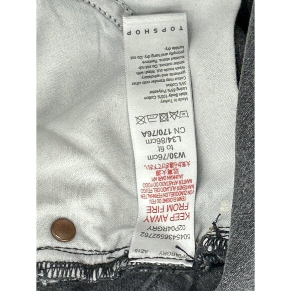 Topshop Editor Gray Denim Women's Jeans Button Fly W20 L29 - Picture 12 of 12
